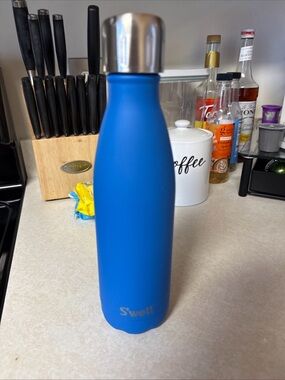S'well Blue Stainless Steel Insulated Bottle with Silver Cap